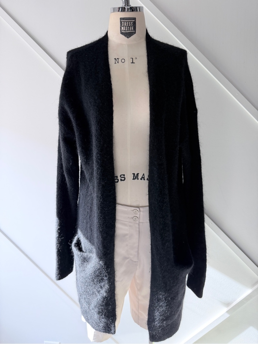 Aritzia Wilfred Free Wool Alpaca Blend Open Front Cardigan Black Medium | Cozy